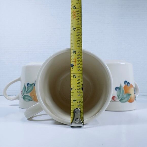 Corning Abundance (Corelle) Flat Coffee Cup Set of 4 Cornerstone, Fruits Discont - Picture 5 of 12